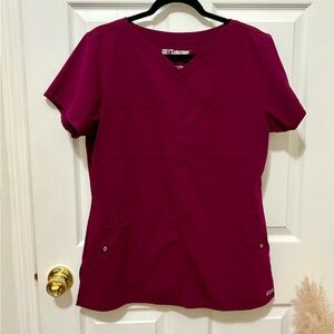 Grey's Anatomy Women's Burgundy Scrub Top